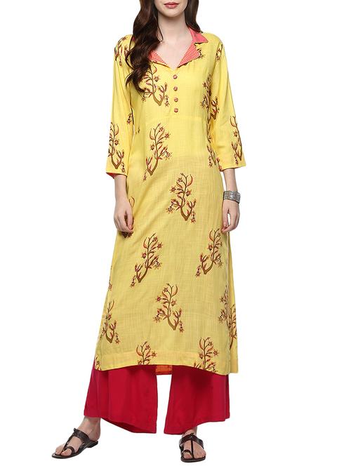 straight printed kurta - 15344404 - Standard Image - 1