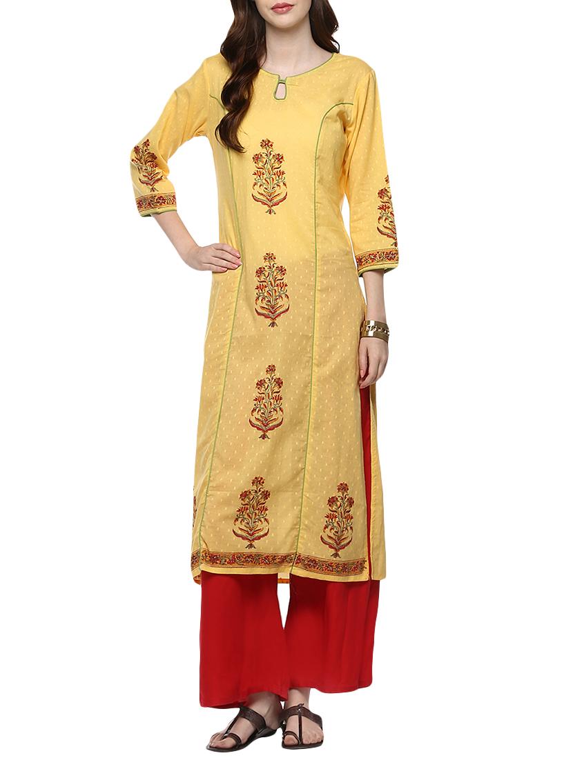 straight printed kurta - 15344502 - Zoom Image - 1
