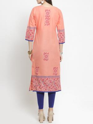 straight block print kurta - 15344538 - Standard Image - 3