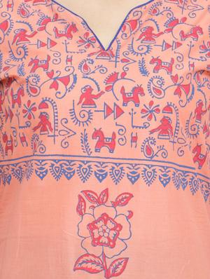 straight block print kurta - 15344538 - Standard Image - 4