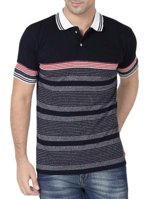 navy blue cotton polo t-shirt - 15344573 - Standard Image - 1