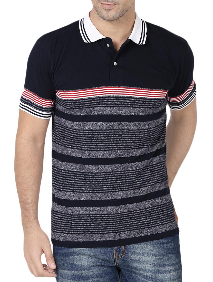 navy blue cotton polo t-shirt - 15344573 - Zoom Image - 1