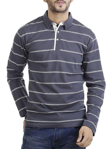 grey cotton polo t-shirt - 15344583 - Very Small Image - 1