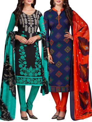 multi colored unstitched combo suit - 15344592 - Standard Image - 1