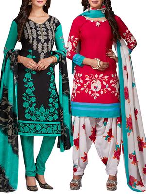 multi colored unstitched combo suit - 15344600 - Standard Image - 1
