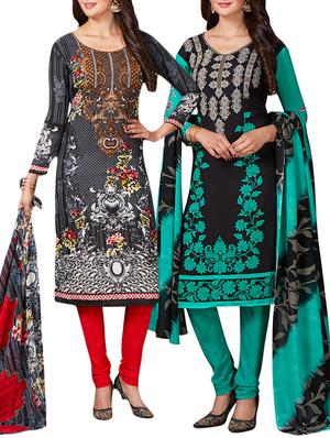 multi colored unstitched combo suit - 15344605 - Standard Image - 1
