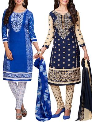 multi colored unstitched combo suit - 15344620 - Standard Image - 1