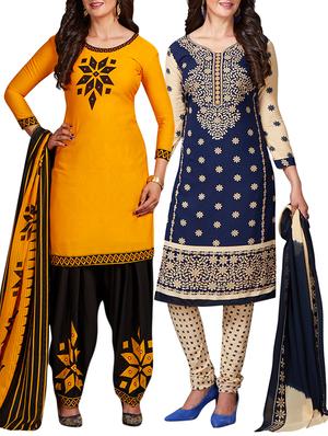multi colored unstitched combo suit - 15344625 - Standard Image - 1