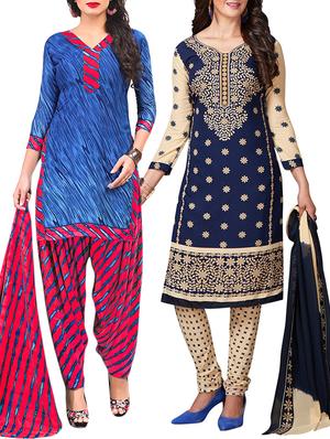multi colored unstitched combo suit - 15344643 - Standard Image - 1