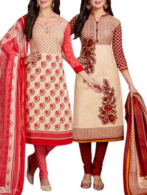 multi colored unstitched combo suit - 15344663 - Standard Image - 1