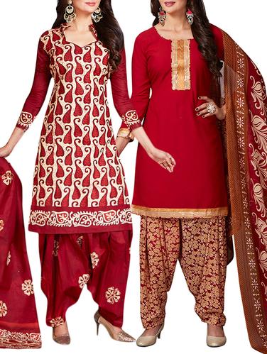 multi colored unstitched combo suit - 15344681 - Very Small Image - 1