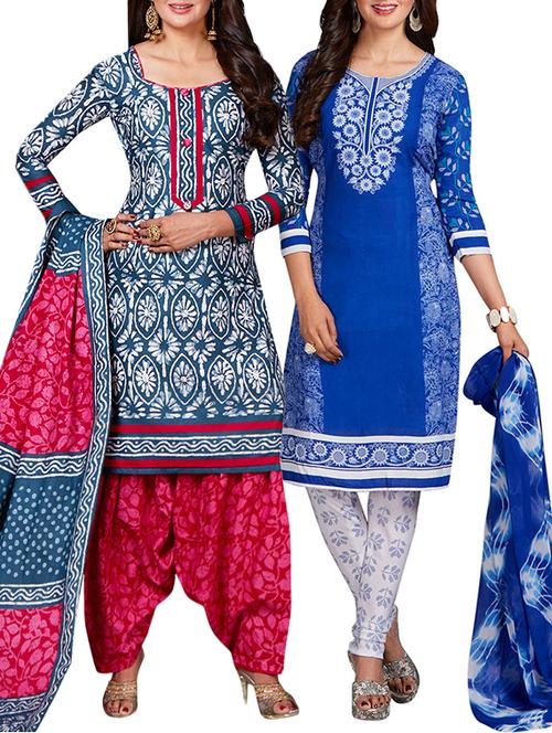 multi colored unstitched combo suit - 15344711 - Standard Image - 1