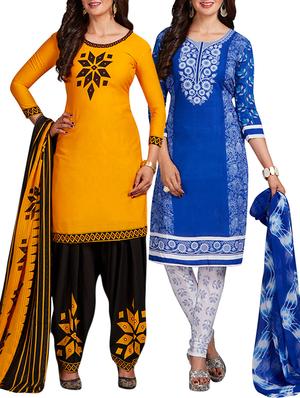 multi colored unstitched combo suit - 15344712 - Standard Image - 1