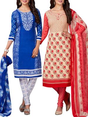 multi colored unstitched combo suit - 15344720 - Standard Image - 1