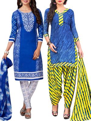 multi colored unstitched combo suit - 15344727 - Standard Image - 1