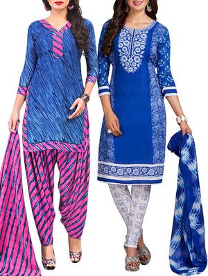 multi colored unstitched combo suit - 15344728 - Standard Image - 1