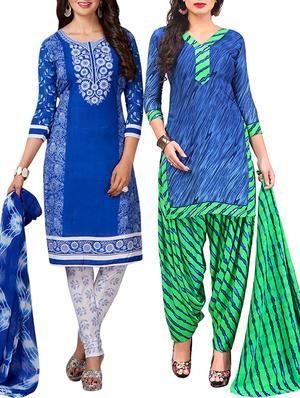 multi colored unstitched combo suit - 15344729 - Standard Image - 1