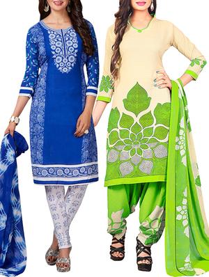 multi colored unstitched combo suit - 15344734 - Standard Image - 1