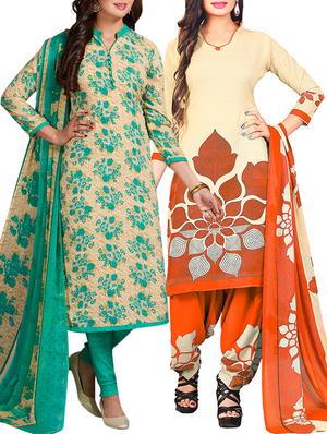 multi colored unstitched combo suit - 15344759 - Standard Image - 1