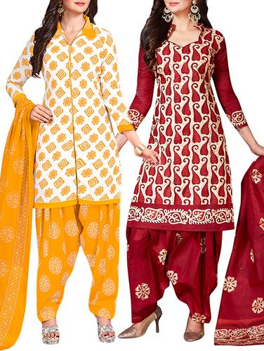 multi colored unstitched combo suit - 15344767 - Very Small Image - 1