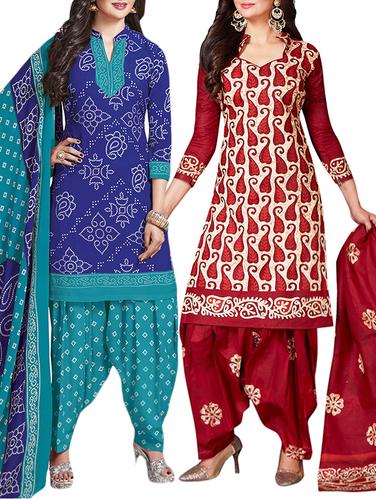 multi colored unstitched combo suit - 15344779 - Very Small Image - 1