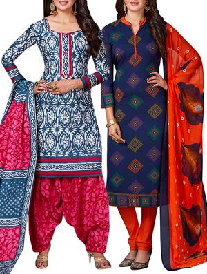multi colored unstitched combo suit - 15344789 - Standard Image - 1