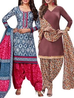 multi colored unstitched combo suit - 15344819 - Standard Image - 1