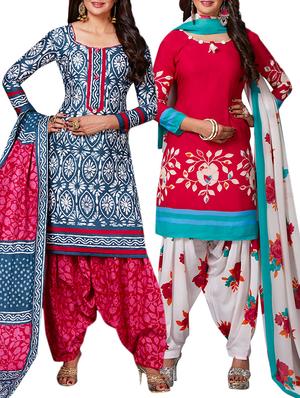 multi colored unstitched combo suit - 15344820 - Standard Image - 1