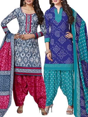 multi colored unstitched combo suit - 15344828 - Standard Image - 1