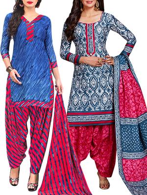 multi colored unstitched combo suit - 15344832 - Standard Image - 1