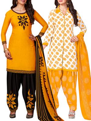 multi colored unstitched combo suit - 15344839 - Standard Image - 1