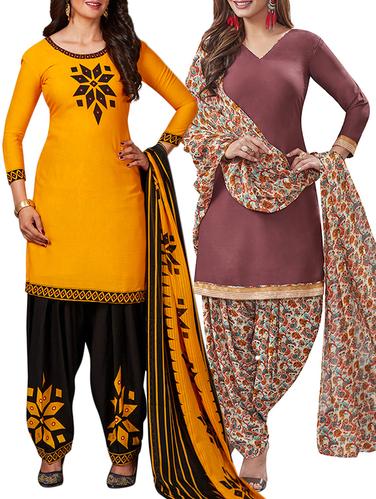 multi colored unstitched combo suit - 15344842 - Very Small Image - 1