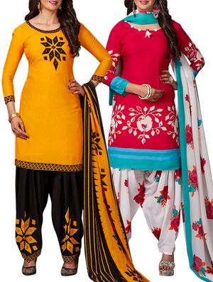 multi colored unstitched combo suit - 15344843 - Standard Image - 1