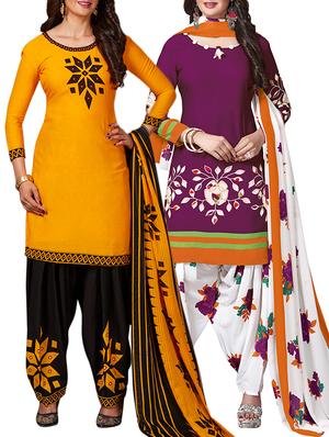 multi colored unstitched combo suit - 15344844 - Standard Image - 1