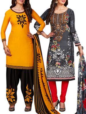 multi colored unstitched combo suit - 15344848 - Standard Image - 1