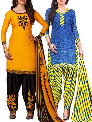 multi colored unstitched combo suit - 15344852 - Standard Image - 1