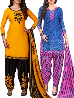 multi colored unstitched combo suit - 15344853 - Standard Image - 1