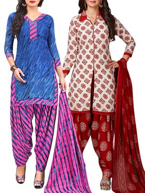 multi colored unstitched combo suit - 15344875 - Standard Image - 1