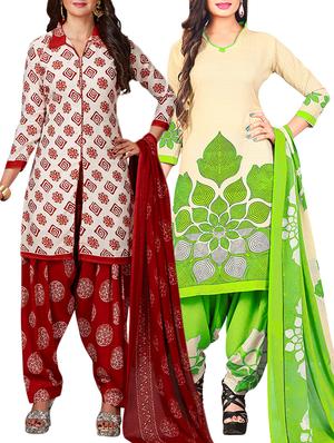 multi colored unstitched combo suit - 15344881 - Standard Image - 1