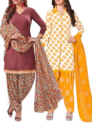 multi colored unstitched combo suit - 15344885 - Standard Image - 1