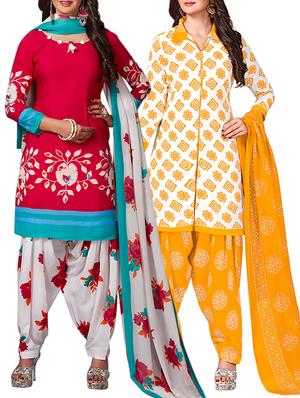 multi colored unstitched combo suit - 15344886 - Standard Image - 1