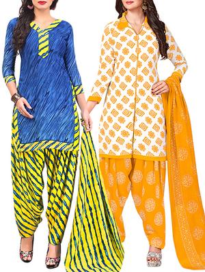 multi colored unstitched combo suit - 15344895 - Standard Image - 1