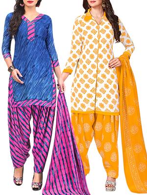 multi colored unstitched combo suit - 15344896 - Standard Image - 1