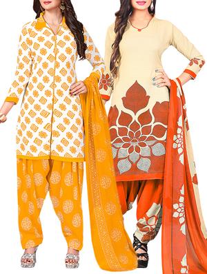 multi colored unstitched combo suit - 15344900 - Standard Image - 1
