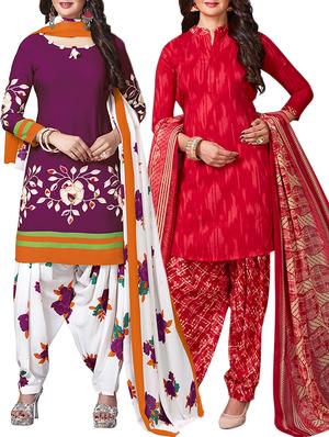 multi colored unstitched combo suit - 15344907 - Standard Image - 1