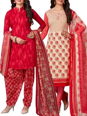 multi colored unstitched combo suit - 15344908 - Standard Image - 1