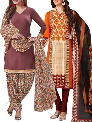 multi colored unstitched combo suit - 15344924 - Very Small Image - 1