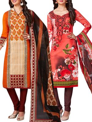 multi colored unstitched combo suit - 15344928 - Standard Image - 1