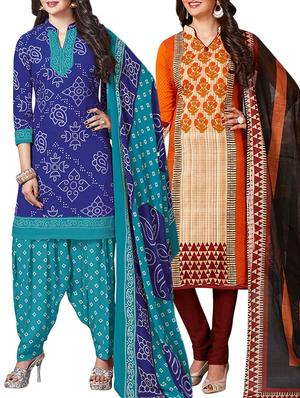 multi colored unstitched combo suit - 15344933 - Standard Image - 1