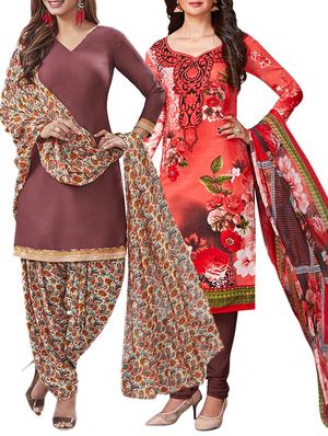 multi colored unstitched combo suit - 15344946 - Standard Image - 1